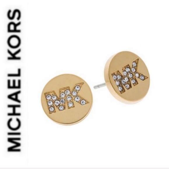 Michael Kors Jewelry - NWT authentic MK gold tone stone logo studs Michael Kors Jewelry - NWT authentic MK gold tone stone logo studs